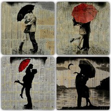 Oscar Stone Doğaltaş Bardak Altlığı - 4'lü Set 10 x 10 cm