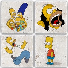 Oscar Stone Doğaltaş Bardak Altlığı - 4'lü Set 10 x 10 cm