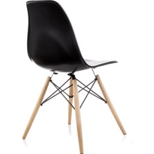 Dorcia Home Siyah Eames Sandalye  2 Adet  Cafe Balkon Mutfak Sandalyesi