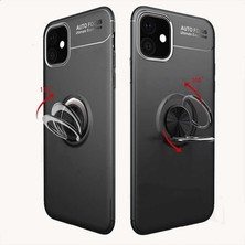 Case Street Apple iPhone 11 Kılıf Ravel Yüzüklü Mıknatıslı Silikon Kırmızı