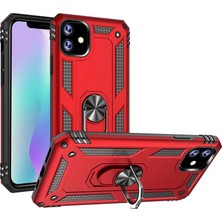 Case Street Apple iPhone 11 Kılıf Çift Katmanlı Yüzüklü Tank Vega Koruma + Nano Glass Gümüş