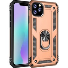 Case Street Apple iPhone 11 Pro Kılıf Çift Katmanlı Yüzüklü Tank Vega Koruma + Nano Glass Kırmızı