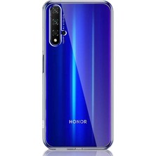 Case Street Huawei Honor 20 Kılıf Süper Silikon Yumuşak Arka Koruma + Nano Glass Şeffaf