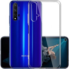 Case Street Huawei Honor 20 Kılıf Süper Silikon Yumuşak Arka Koruma + Nano Glass Şeffaf