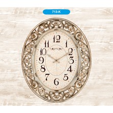 Galaxy Oymalı Camlı Oval Dekoratif Duvar Saati 713-CV