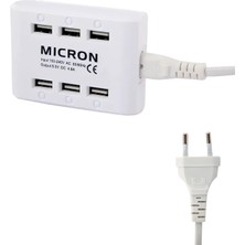 Mıcron 6 Port Çoklu Şarj Cihazı 4.8 Amper