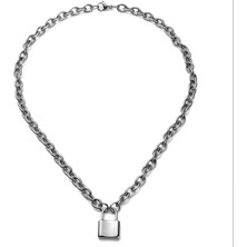 Chavin 50 Cm. Aşkın Kilidi Çelik Bayan Zincir Kolye EC81BY