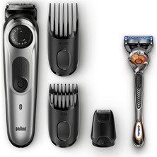 Braun BT 5065 Şarjlı Saç&Sakal Şekillendirici AutoSense, Kablosuz - Siyah/Gri + Gillette Fusion ProGlide