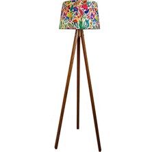 Lambada Masif 3 Ayaklı Lambader,tripod ( Bahar Desen/açık Ceviz)