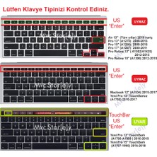 McStorey Macbook Pro Klavye Koruyucu US(ABD) İngilizce Baskı A1706 1989 2159 A1707 1990 Uyumlu