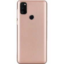 Tekno Grup Samsung Galaxy M30s Kılıf Mat Premium Silikon Kılıf - Rose + Tam Kaplayan 5D Cam