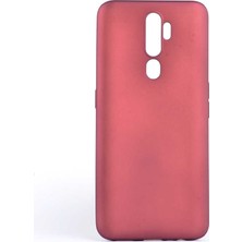 Tekno Grup Oppo A9 2020 Kılıf Mat Premium Silikon Kılıf - Bordo + Tam Kaplayan 6D Nano Ekran Koruyucu