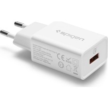 Spigen Essential 18W Hızlı Şarj Cihazı USB Qualcomm 3.0 + iP (Intelligent Power Technology) Duvar Şarjı F111 - 000CA26332