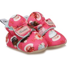 Newborn Baby Bootie Patterned Mavi Kız Çocuk Panduf