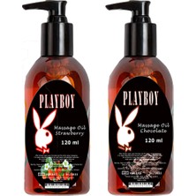 Playboy Massage Oil Chocolate And Strawberry FRAGRANCES120 ml Çikolata ve Çilek Kokulu Vücut Masaj Yağı