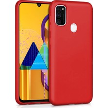 Microsonic Samsung Galaxy M30s Mat Silikon Kılıf - Kırmızı