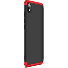 Microsonic Xiaomi Redmi 7A Kılıf Double Dip 360 Protective - Siyah - Kırmızı