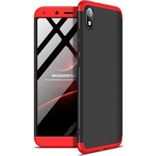 Microsonic Xiaomi Redmi 7A Kılıf Double Dip 360 Protective - Siyah - Kırmızı