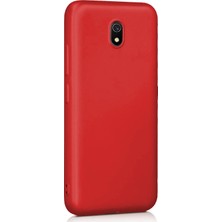 Microsonic Xiaomi Redmi 8A Mat Silikon Kılıf - Kırmızı