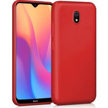 Microsonic Xiaomi Redmi 8A Mat Silikon Kılıf - Kırmızı