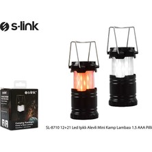 S-Link SL-8710 12+21 LED Işıklı Alevli Mini Lamba 1.5 AAA Pilli