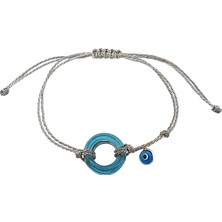 Vaoov El Yapımı Cam Gümüş Nazarlı Bileklik