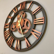 KAYRA TASARIM AHŞAP DUVAR SAATİ KANVAS LATİN BLACK 50cm