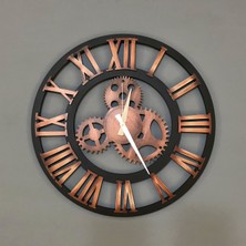 KAYRA TASARIM AHŞAP DUVAR SAATİ KANVAS LATİN BLACK 50cm