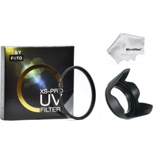 Tianya Tüm 58mm Lensler için XS-PRO Slim Koruyucu Uv Filtre + Yaprak Parasoley