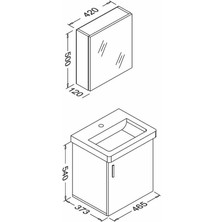 Ece Banyo Ece Slim Smart 50 cm Banyo Dolabı - Sonoma Meşe