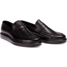 Deery  Deri Siyah Comfort Loafer Erkek Ayakkabı
