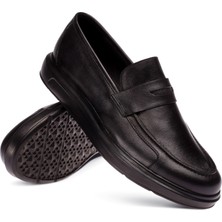 Deery  Deri Siyah Comfort Loafer Erkek Ayakkabı