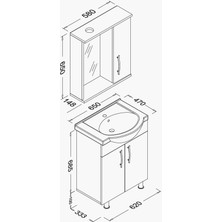 Ece Banyo Ece Domino Smart Banyo Dolabı Seti Beyaz 65 cm