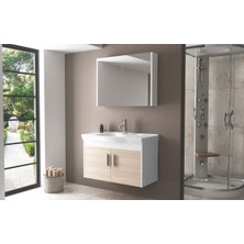Ece Banyo Ece Gama 91 cm Banyo Dolabı Seti Sonoma Meşe