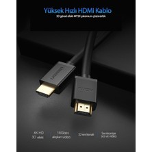 Ugreen UHD 4K Yüksek Hızlı Ethernet ve HDMI Kablosu 1 Metre