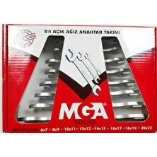 MGA İki Ağız Anahtar Takımı Düz Anahtar 6 x 22 mm 8'li