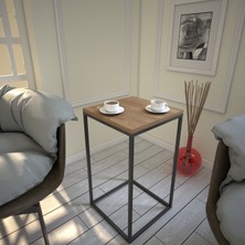 Pasific Home Pure Yan Sehpa, Metal Yan Sehpa ,Koyu Meşe