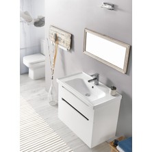 Turkuaz Seramik Frame Etajerli Lavabo 90X45 cm