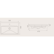 Turkuaz Seramik Frame Etajerli Lavabo 70X45 cm