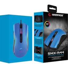 Rampage SMX-R44 Makrolu 6400DPI RGB Ledli Oyuncu Mouse - Mavi