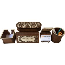 Hedef Hediyelik Ahşap Masa Üstü İsimlik Seti