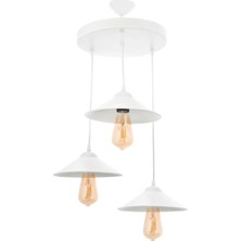 Riolight  Beyaz 3'lü Metal Sarkıt Çap 30 cm