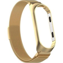CoverZone  Mi Band 4 Renkli Bilezik Metal Kayış - Altın