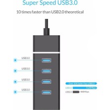 CoverZone USB 3.0 4 Port USB Çoğaltıcı 5gbps Super Speed 30CM