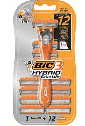 BIC Hybrid Extra Life Tıraş Bıçağı - 12 Aylık Paket