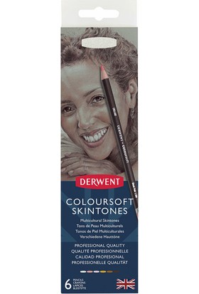 Derwent Coloursoft Pencils Skintones Yumuşak Kuruboya Kalemi Ten Renkleri 6'lı Teneke Kutu
