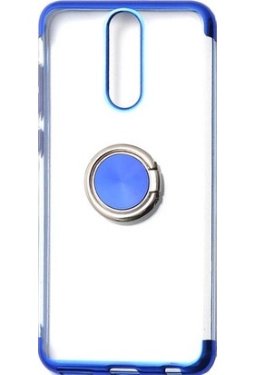 Tbkgsm Meizu Note 8 Lazer Yüzüklü Silikon Kılıf Mavi