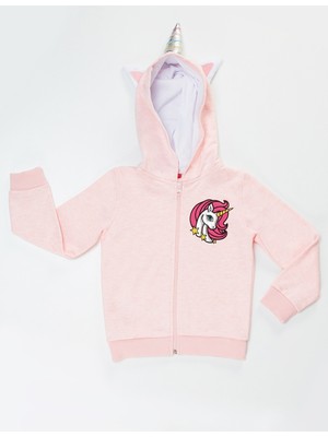 Denokids Unicorn Kapüşonlu Kız Sweatshirt