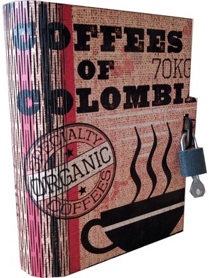 Pratik Dekor Colombia Kahve Kitap Kutu Kumbara
