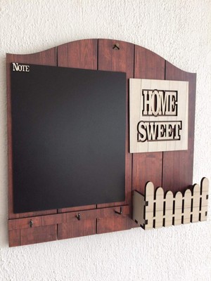 Pratik Dekor Home Kara Tahta Anahtarlık